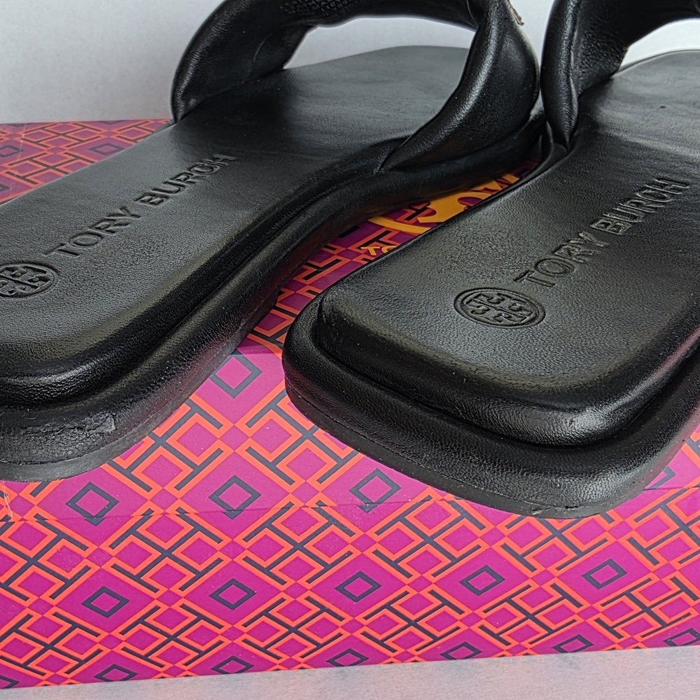 Tory Burch Black Slide Perfect Black/Gold Size 10 - Picture 12 of 15